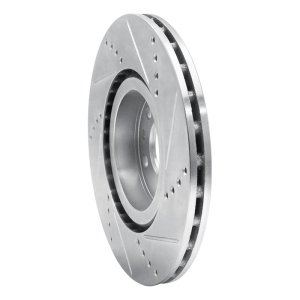 Alfa Romeo 164 Brake Rotor (1) - Front Left - R1 Concepts - Drilled & Slotted - Silver - `91-`20